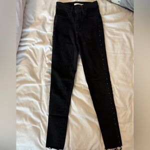 Levi’s 721 High Rise Skinny Jeans, size 24, color Washed Black